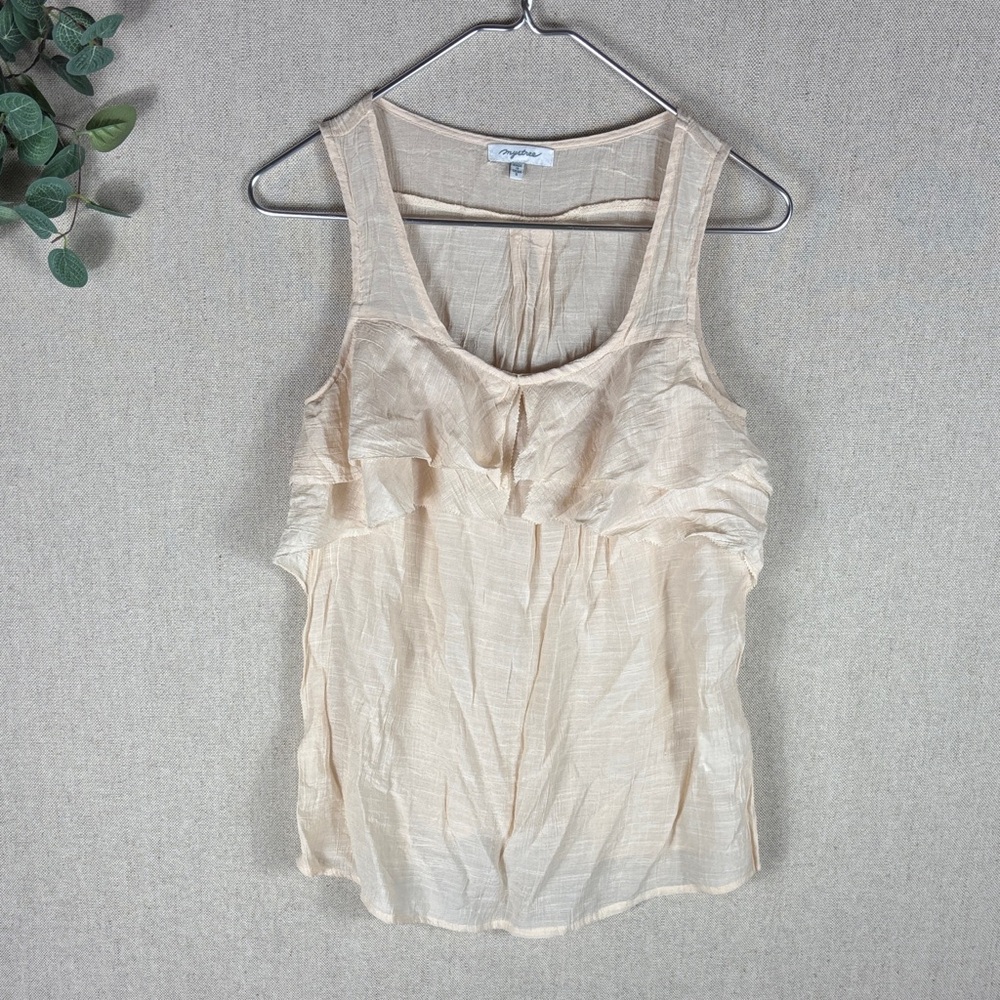 Mystree > Cream Sleeveless Blouse Small